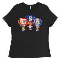 Black usa air balloon gnomies Ladies Tee - BarkalooDesign