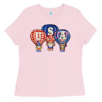 Bubblegum Pink usa air balloon gnomies Ladies Tee - BarkalooDesign