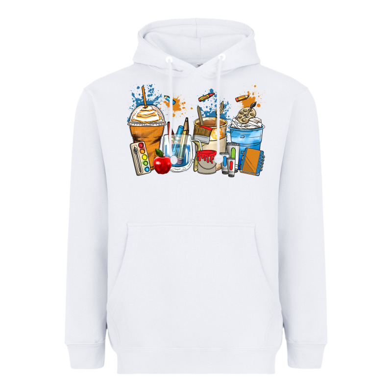 Art Teacher Coffee Cups Heavyweight Hoodie by Zillion Design Studio | Teevron