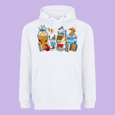 Art Teacher Coffee Cups Heavyweight Hoodie Designed By Zillion Design Studio