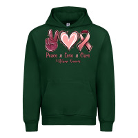 Forest Green Peace Love Cure Uterine Cancer Urban Hoodie - Jasminsmagicworld