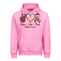 Fuchsia Pink Peace Love Cure Uterine Cancer Urban Hoodie - Jasminsmagicworld