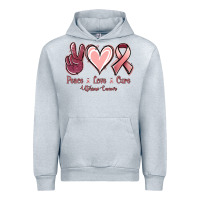 Heather Grey Peace Love Cure Uterine Cancer Urban Hoodie - Jasminsmagicworld
