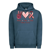 Pigment Midnight Navy Peace Love Cure Uterine Cancer Urban Hoodie - Jasminsmagicworld