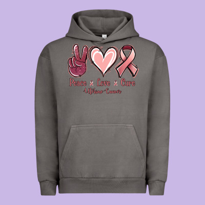 Peace Love Cure Uterine Cancer Urban Hoodie Designed By Jasminsmagicworld