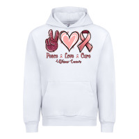 White Peace Love Cure Uterine Cancer Urban Hoodie - Jasminsmagicworld