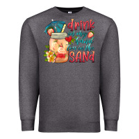Charcoal Heather drink in my hand toes in the sand Premium Sweatshirt - HRA Design Shop
