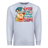 Heather Grey drink in my hand toes in the sand Premium Sweatshirt - HRA Design Shop