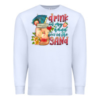 White drink in my hand toes in the sand Premium Sweatshirt - HRA Design Shop