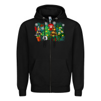 Black christmas trees with tennis Zipper Hoodie - Zillion Design Studio