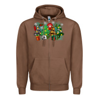 Chestnut christmas trees with tennis Zipper Hoodie - Zillion Design Studio
