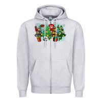 Heather Grey christmas trees with tennis Zipper Hoodie - Zillion Design Studio