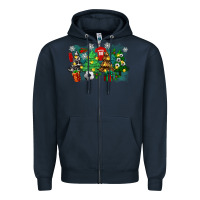 Navy christmas trees with tennis Zipper Hoodie - Zillion Design Studio