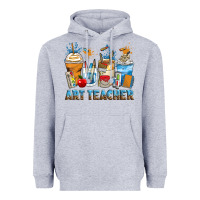 Heather Grey art teacher coffee cups Heavyweight Hoodie - Zillion Design Studio