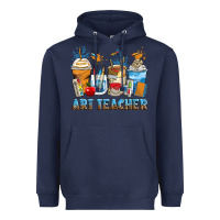 Navy art teacher coffee cups Heavyweight Hoodie - Zillion Design Studio