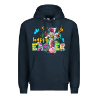 Navy happy easter cross Premium Hoodie - BarkalooDesign