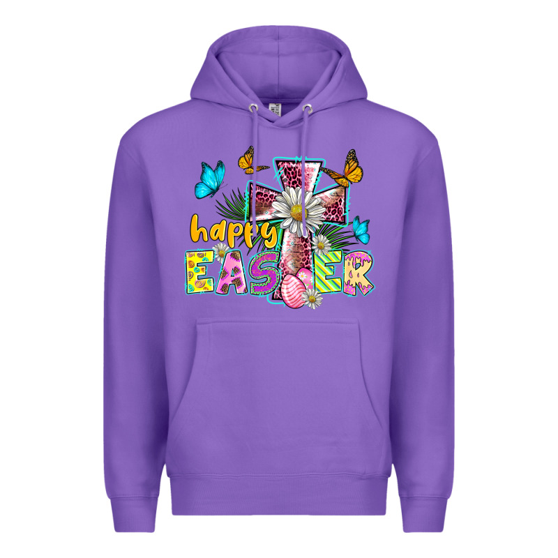 Happy Easter Cross Premium Hoodie by BarkalooDesign | Teevron
