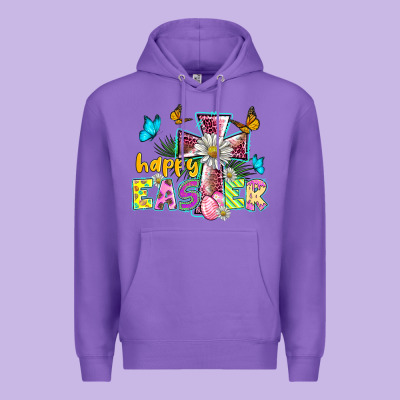 Happy Easter Cross Premium Hoodie Designed By Barkaloodesign