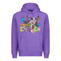 Purple happy easter cross Premium Hoodie - BarkalooDesign