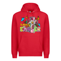 Red happy easter cross Premium Hoodie - BarkalooDesign