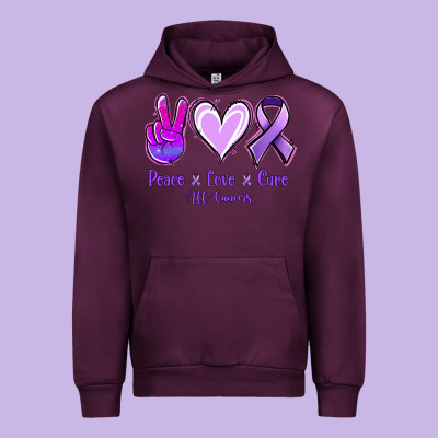 Peace Love Cure All Cancers Urban Hoodie Designed By Jasminsmagicworld