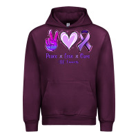 Mauve Wine Peace Love Cure All Cancers Urban Hoodie - Jasminsmagicworld