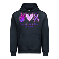 Navy Peace Love Cure All Cancers Urban Hoodie - Jasminsmagicworld