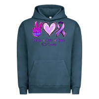 Pigment Midnight Navy Peace Love Cure All Cancers Urban Hoodie - Jasminsmagicworld