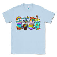 Dusty Blue rainbow coffee cups Classic Tee - texasbilliewilder