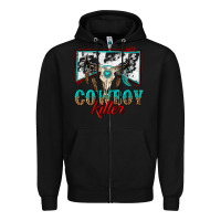 Black cowboy killer Zipper Hoodie - texasbilliewilder