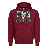 Burgundy cowboy killer Zipper Hoodie - texasbilliewilder