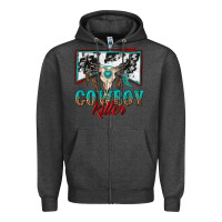 Charcoal Heather cowboy killer Zipper Hoodie - texasbilliewilder