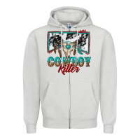 Dove Grey cowboy killer Zipper Hoodie - texasbilliewilder
