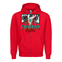 Red cowboy killer Zipper Hoodie - texasbilliewilder