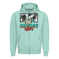 Seafoam cowboy killer Zipper Hoodie - texasbilliewilder