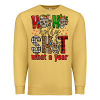 Antique Gold ho ho holly shit what a year Premium Sweatshirt - FaDigitalArtStudio