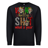 Black ho ho holly shit what a year Premium Sweatshirt - FaDigitalArtStudio