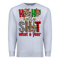 Heather Grey ho ho holly shit what a year Premium Sweatshirt - FaDigitalArtStudio