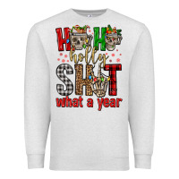 Oatmeal Heather ho ho holly shit what a year Premium Sweatshirt - FaDigitalArtStudio