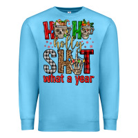 Ocean Blue ho ho holly shit what a year Premium Sweatshirt - FaDigitalArtStudio