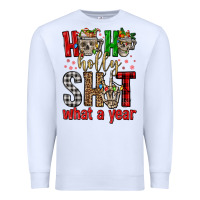 White ho ho holly shit what a year Premium Sweatshirt - FaDigitalArtStudio