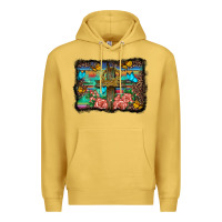 Antique Gold wooden cross background Premium Hoodie - BarkalooDesign