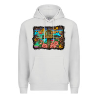 Dove Grey wooden cross background Premium Hoodie - BarkalooDesign