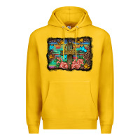 Lemon wooden cross background Premium Hoodie - BarkalooDesign