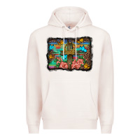 Pale Pink wooden cross background Premium Hoodie - BarkalooDesign