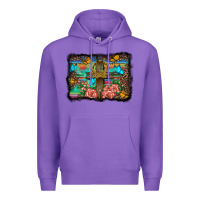 Purple wooden cross background Premium Hoodie - BarkalooDesign