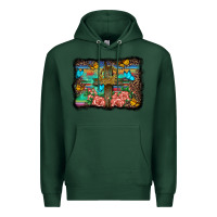Sports Green wooden cross background Premium Hoodie - BarkalooDesign