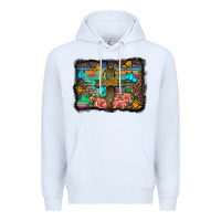 White wooden cross background Premium Hoodie - BarkalooDesign