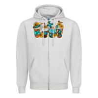 Dove Grey cross coffee cups Zipper Hoodie - texasbilliewilder