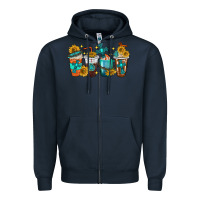 Navy cross coffee cups Zipper Hoodie - texasbilliewilder